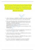 Civil Process Proficiency Exam Study Guide  2025&sol;2026 Comprehensive Questions with  Verified Answers &vert;&vert;100&percnt; Guaranteed Pass&excl;&excl;  <Recent Version> 