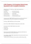 LPN Chapters 1-9 Complete Study Exam Questions with Complete Solutions&period;