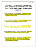 SOCIOLOGY 101 STRAIGHTERLINE FINAL  EXAM 2025 ACTUAL EXAM QUESTIONS WITH  100&percnt; CORRECT SOLUTIONS &vert; GUARANTEED  SUCCESS&period;