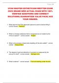 UTAH MASTER ESTHETICIAN WRITTEN EXAM 2025&vert; BRAND NEW ACTUAL EXAM WITH 100&percnt;  VERIFIED QUESTIONS AND CORRECT  SOLUTIONS&vert; GUARANTEED VALUE PACK&vert; ACE  YOUR GRADES&period;
