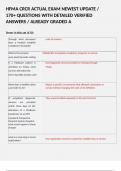 HFMA CRCR ACTUAL EXAM NEWEST UPDATE &sol; 170&plus; QUESTIONS WITH DETAILED VERIFIED ANSWERS &sol; ALREADY GRADED A  