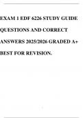 EXAM 1 EDF 6226 STUDY GUIDE QUESTIONS AND CORRECT ANSWERS 2025&sol;2026 GRADED A&plus; BEST FOR REVISION&period;