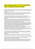 ATI Cardiovascular 3&period;0 Test  Questions With Complete Solutions 2025