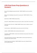 LPN Final Exam Prep Questions & Answers&period;