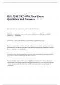 BUL 2241 SIEGMAN Final Exam Questions and Answers