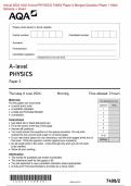 Actual 2024 AQA A-level PHYSICS 7408&sol;2 Paper 2 Merged Question Paper &plus; Mark  Scheme &plus; Insert