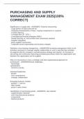PURCHASING AND SUPPLY MANAGEMENT EXAM 2025&lpar;100&percnt; CORRECT&rpar;