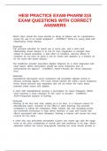 HESI PRACTICE EXAM-PHARM 315 EXAM QUESTIONS WITH CORRECT ANSWERS