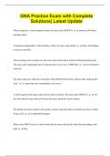 GNA Practice Exam with Complete  Solutions&vert; Latest Update