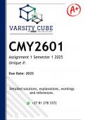 CMY2601 Assignment 1 &lpar;DETAILED ANSWERS&rpar; Semester 1 2025 - DISTINCTION GUARANTEED