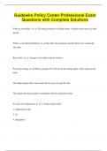 Guidewire Policy Center Professional Exam  Questions with Complete Solutions 