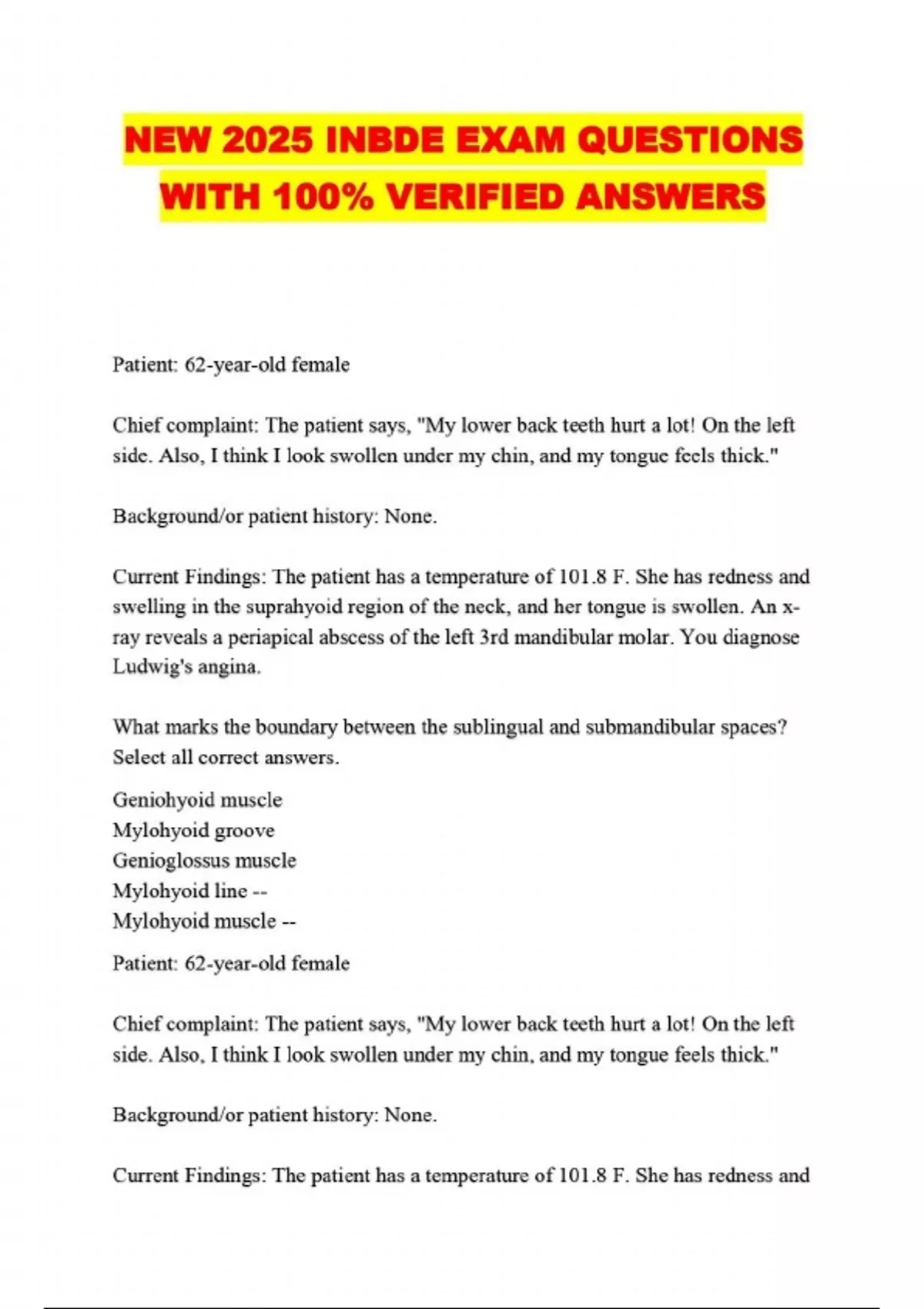 NEW 2025 INBDE EXAM QUESTIONS WITH 100% VERIFIED ANSWERS - INBDE ...