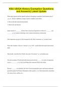 KSU US&sol;GA History Exemption Questions  and Answers&vert; Latest Update