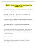 KSU GA History Exemption test Questions  and Answers 