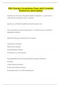KSU Georgia Constitution Exam with Complete  Solutions&vert; Latest Update
