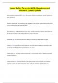 Laser Safety Terms in ANSI- Questions and  Answers&vert; Latest Update