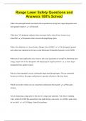 Range Laser Safety Questions and  Answers 100&percnt; Solved