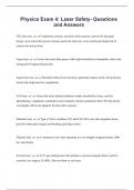 Physics Exam 4&colon; Laser Safety- Questions  and Answers 