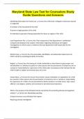 Maryland State Law Test for Counselors Study  Guide Questions and Answers 