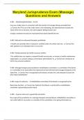 Maryland Jurisprudence Exam &lpar;Massage&rpar;  Questions and Answers