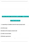 BACKFLOW PREVENTION ASSEMBLY TESTER PRACTICE EXAM QUESTIONS WITH 100 &percnt; CORRECT ANSWERS &vert; VERIFIED