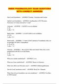 INBDE PHARMACOLOGY EXAM QUESTIONS WITH CORRECT ANSWERS