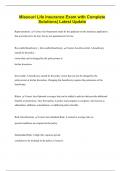 Bundle-&colon;&colon;Missouri Life and Health Exams with Complete Solutions&vert; 2025&sol;2026 Latest Update