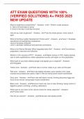 ATT EXAM QUESTIONS WITH 100&percnt; &lpar;VERIFIED SOLUTIONS&rpar; A&plus; PASS 2025 NEW UPDATE