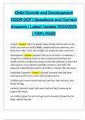 RNRF DCF&comma; CGDR &lpar;CHIKLD GROWTH DEVELOPMENT&rpar; BUNDLED EXAMS &vert; QUESTIONS AND CORRECT ANSWERS &vert; LATEST UPDATE 2024&sol;2025