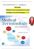 TEST BANK Medical Terminology Get Connected 3rd Edition Frucht All Chapters 1 - 17