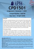 CPD1501 Assignment 2 &lpar;ANSWERS&rpar; Semester 1 2025 - DISTINCTION GUARANTEED