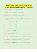 ADAA MIDTERM UPDATED ACTUAL  Exam Questions and CORRECT Answers