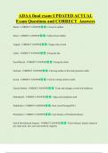 ADAA final exam UPDATED ACTUAL Exam Questions and CORRECT Answers