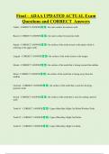 Final &ndash; ADAA UPDATED ACTUAL Exam  Questions and CORRECT Answers