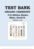 TEST BANK for Organic Chemistry&colon; 4th Edition by David R Klein&period; All Chapters