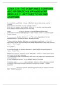 LOMA 335- THE INSURANCE COMPANY AND OPERATIONS MANAGEMENT &lpar;MODULE 3&rpar; -187 QUESTIONS AND ANSWERS 