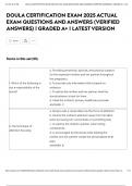 DOULA CERTIFICATION EXAM 2025  ACTUAL EXAM QUESTIONS AND ANSWERS &lpar;VERIFIED ANSWERS&rpar; &vert; GRADED A&plus; &vert; LATEST VERSION