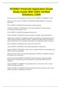 NYSDEC Pesticide Applicators Exam Study Guide With 100&percnt; Verified Solutions &vert; 2025
