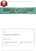 Tennessee Cat 3 Certification Test Exam Questions with 100&percnt; Correct Answers &vert; Verified &vert; Latest Update