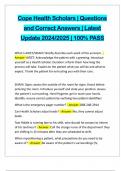 Cope Health Scholars &vert; Questions and Correct Answers &vert; Latest Update 2024&sol;2025 &vert; 100&percnt; PASS