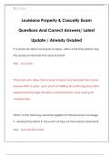 Louisiana Property & Casualty Exam Questions And Correct Answers&sol; Latest  Update &sol; Already Graded