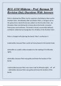 BUL 4310 Midterm - Prof&period; Barman 50 Revision Quiz Questions With Answers&vert;31 Pages