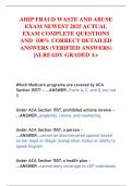 AHIP FRAUD WASTE AND ABUSE EXAM NEWEST 2025 ACTUAL EXAM COMPLETE QUESTIONS AND  100&percnt; CORRECT DETAILED ANSWERS &lpar;VERIFIED ANSWERS&rpar; &vert;ALREADY GRADED A&plus;