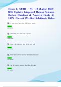 Exam 2&colon; NU110 &sol; NU 110 &lpar;Latest 2025&sol; 2026 Update&rpar; Integrated Human Sciences Review&vert; Questions & Answers&vert; Grade A&vert; 100&percnt; Correct &lpar;Verified Solutions&rpar;- Galen