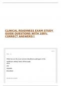 CLINICAL READINESS EXAM STUDY GUIDE QUESTIONS WITH 100&percnt; CORRECT ANSWERS&excl;&excl;