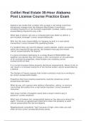 Colibri Real Estate 30-Hour Alabama Post License Course Practice Exam with 100&percnt; correct answers 2025
