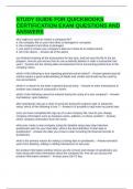 STUDY GUIDE FOR QUICKBOOKS CERTIFICATION EXAM QUESTIONS AND ANSWERS