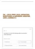 TJC - CPCS PREP 2025 &lpar;UPDATED&rpar; QUESTIONS & ANSWERS VERIFIED 100&percnt; CORRECT&excl;&excl;