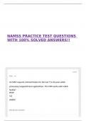 NAMSS PRACTICE TEST QUESTIONS WITH 100&percnt; SOLVED ANSWERS&excl;&excl;