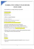 FLORIDA CIVIC LITERACY EXAM 2025-2026 STUDY GUIDE